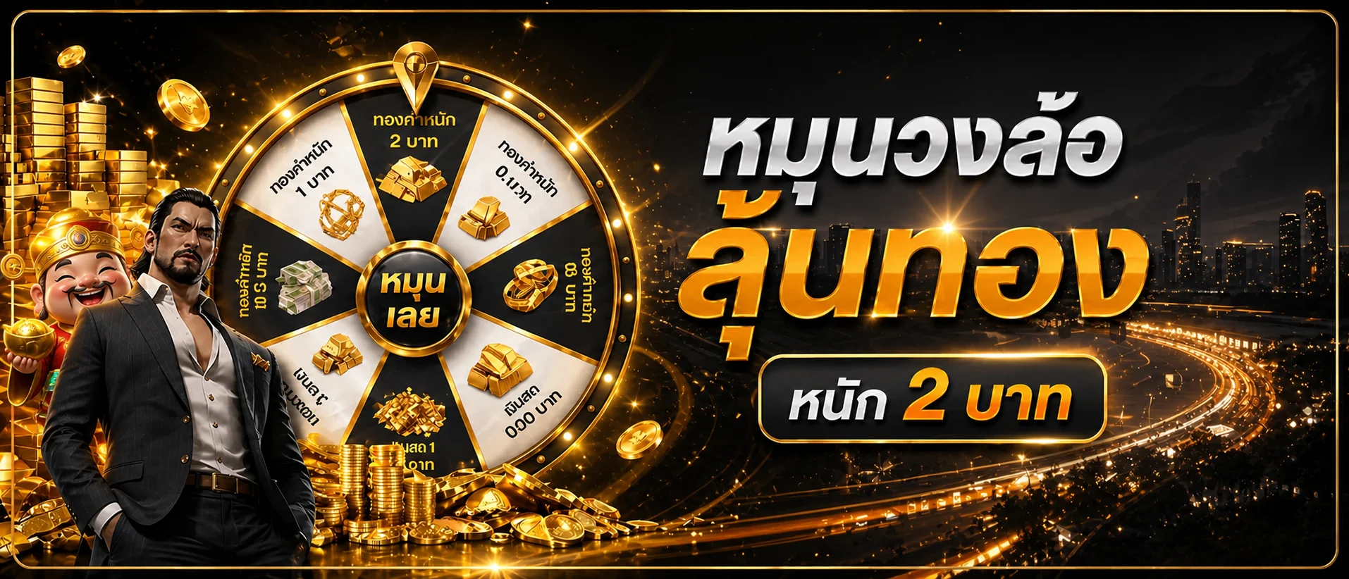 แบนเนอร์วงล้อรางวัลโทนส้มดำของ 55XO